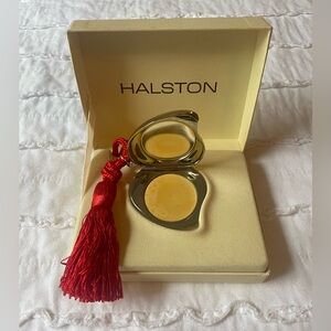Vintage Halston Solid Perfume Compact with Tassel